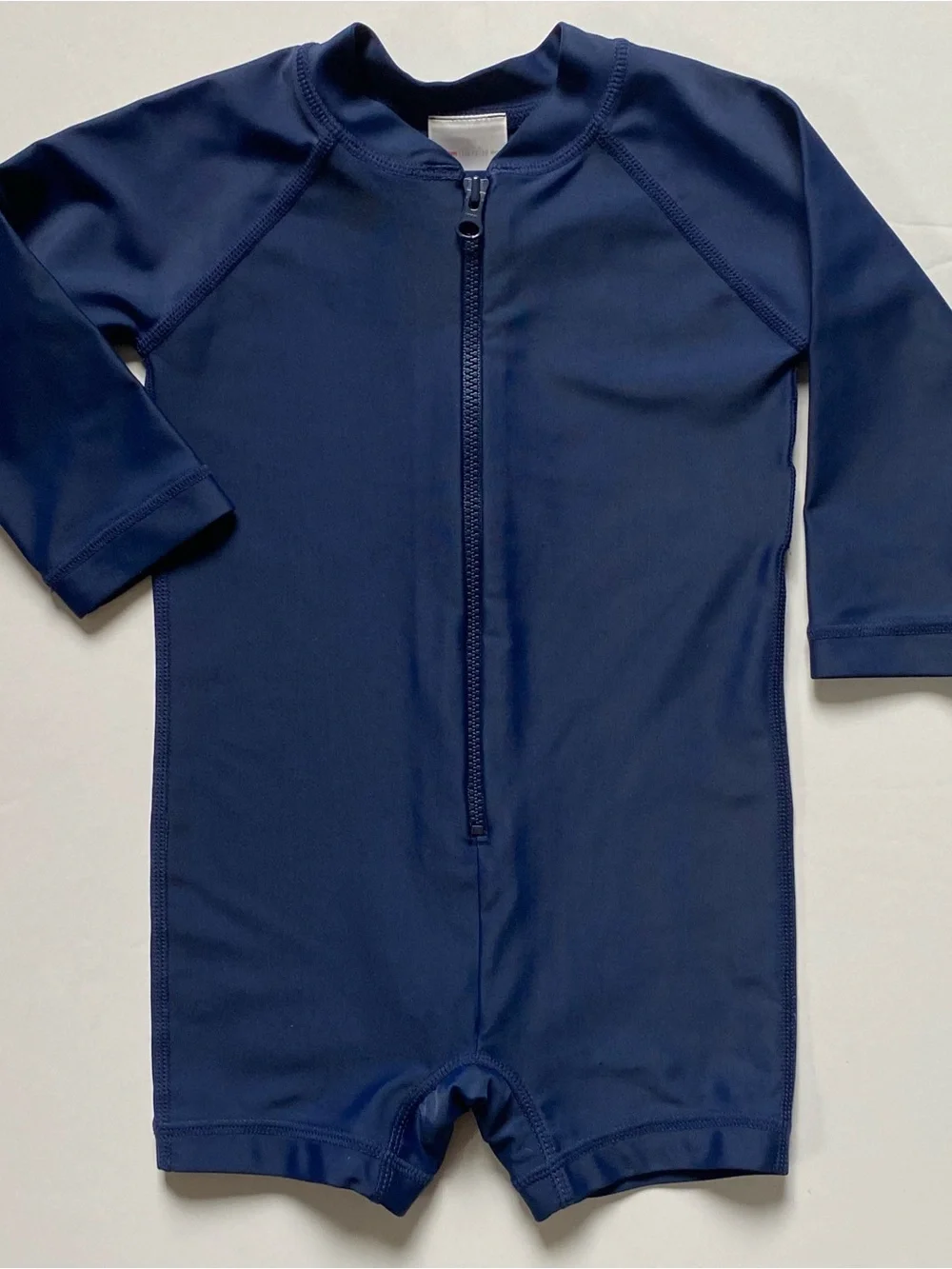 Hannah Anderson Rashguard Swimsuit Size 12 18 months 75 Navy Blue One Piece Zips